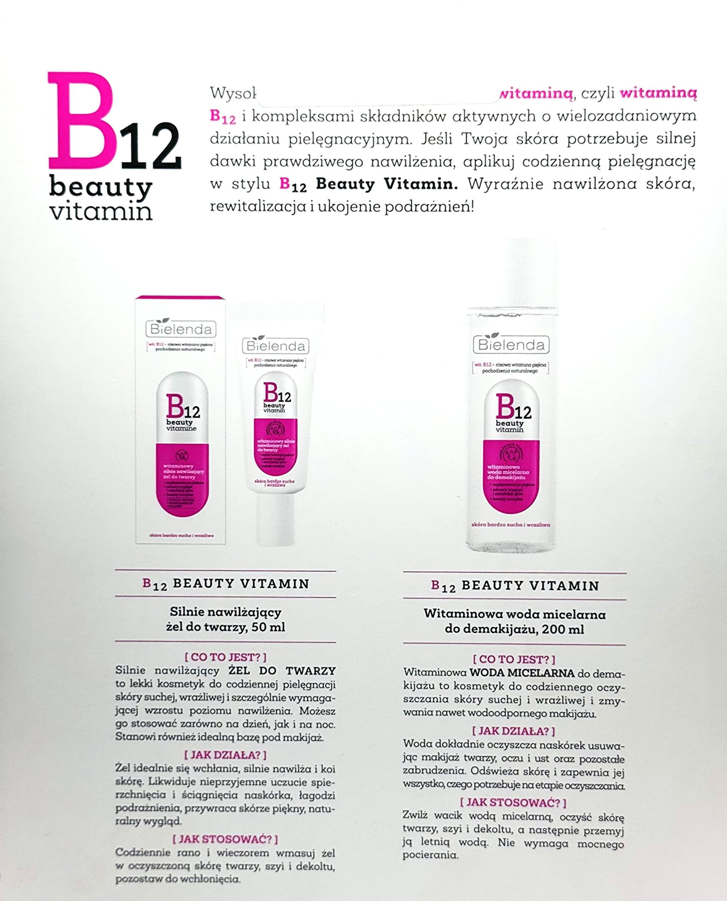 Conjunto Vitamínico Bielenda B12 – Água Micelar + Gel Hidratante